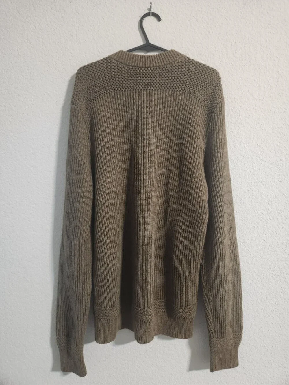 L.L. Bean Signature Men’s Cotton Ribbed Knit Sweater Olive Green size small